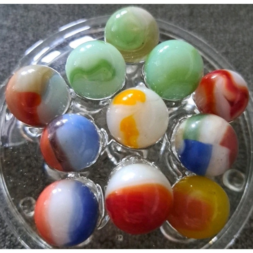 Lot Of 11 Estate Sale Marbles Mixed Colors